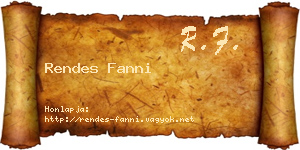 Rendes Fanni névjegykártya