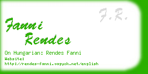 fanni rendes business card